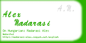 alex madarasi business card